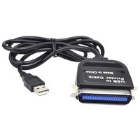 4' USB to Parallel Printer Cable (Black) - Retail Hanging Package