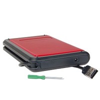 2.5" USB 2.0 External SATA HDD Enclosure (Red/Black) - Supports up to 3TB 